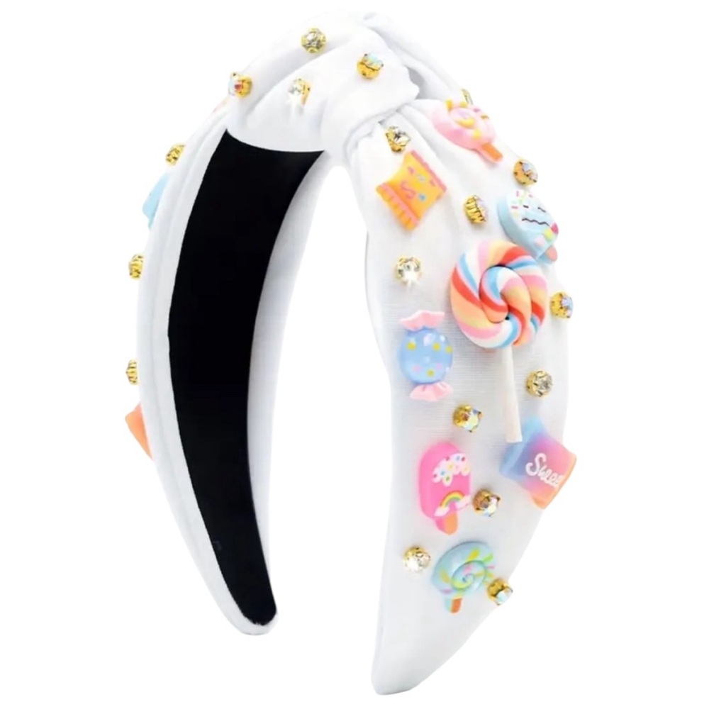 White Candy and Rhinestone Embellished Headband